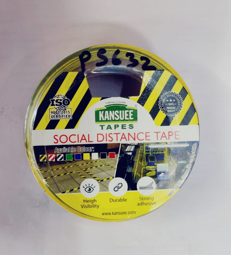 Kansuee Floor Marking Tape 2 Inch 48mmx16mtr Zebra Yellow